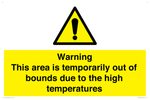 Warning This area is temporarily out of bounds due to the high temperatures